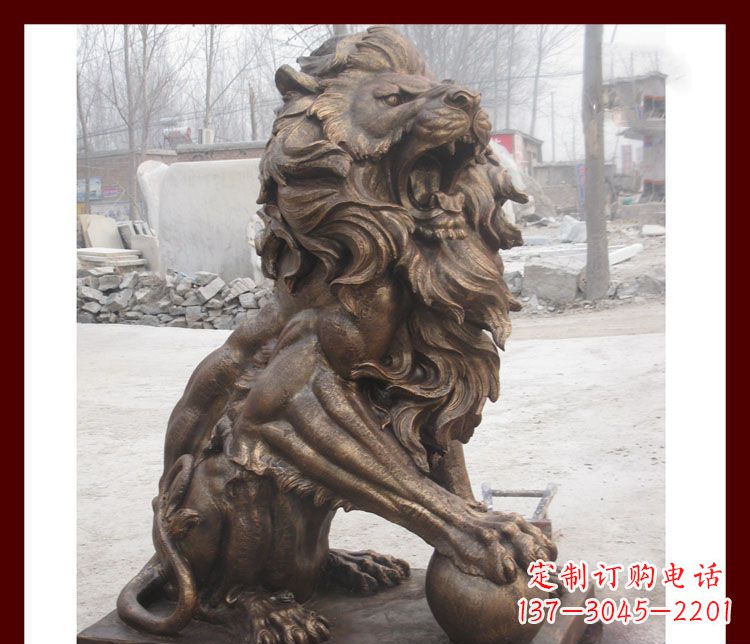 南通传统工艺——踩球欧式狮子铜雕