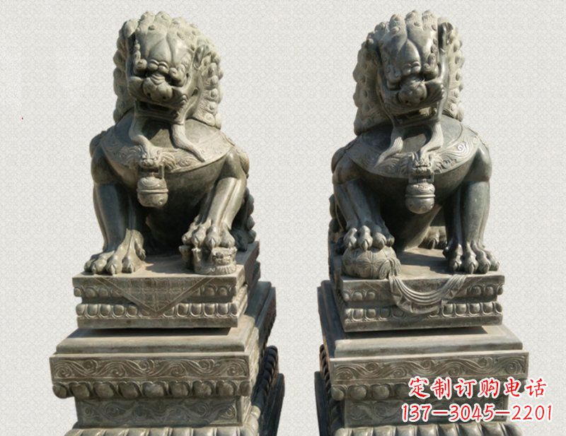 南通踩球狮子看门狮子铜雕
