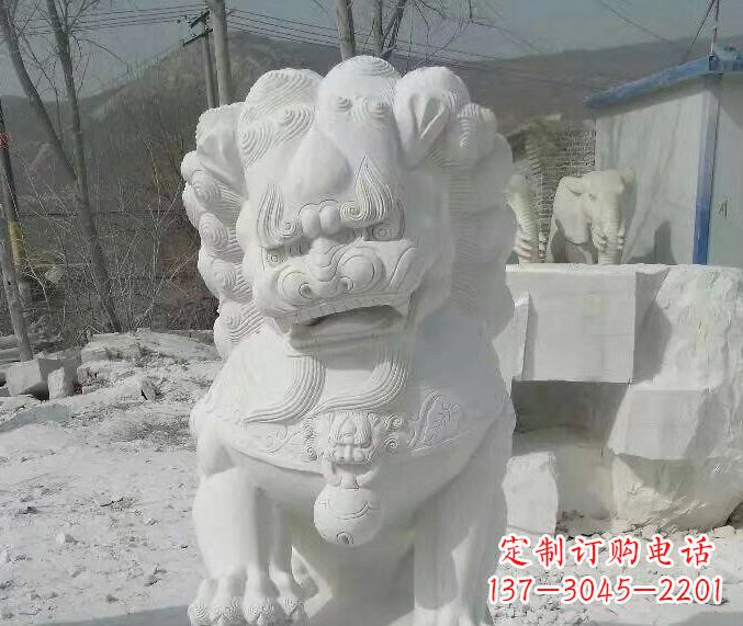 南通狮子雕塑踩绣球石狮子寺庙的独特景观