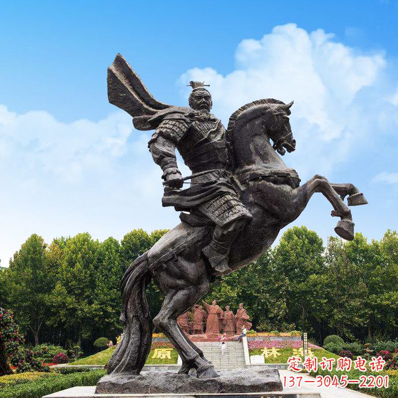 南通曹操骑马铜雕塑像-景区历史名人古代帝王雕塑