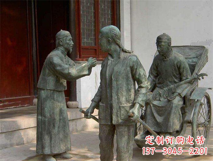 南通车夫之雕古代人物铜像