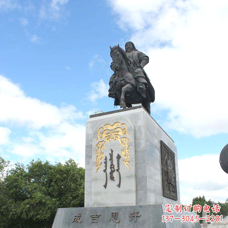 南通成吉思汗象征英雄的铜雕塑