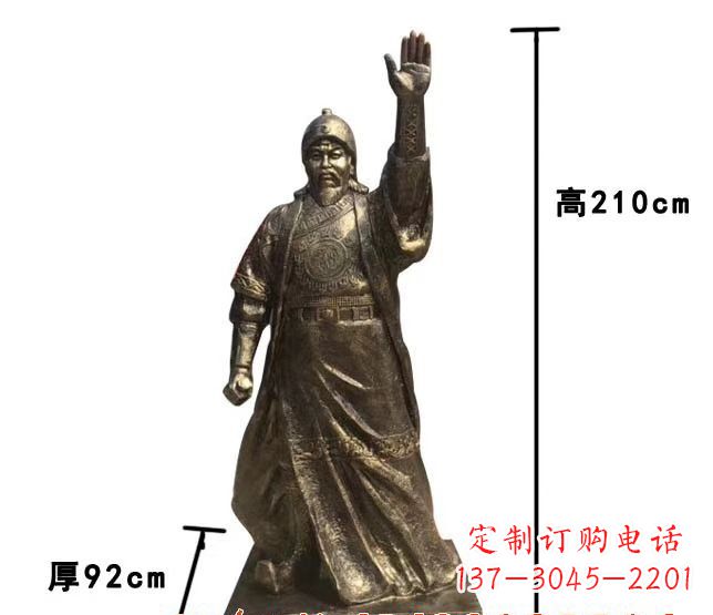南通成吉思汗象征蒙古民族英雄气概的铜雕