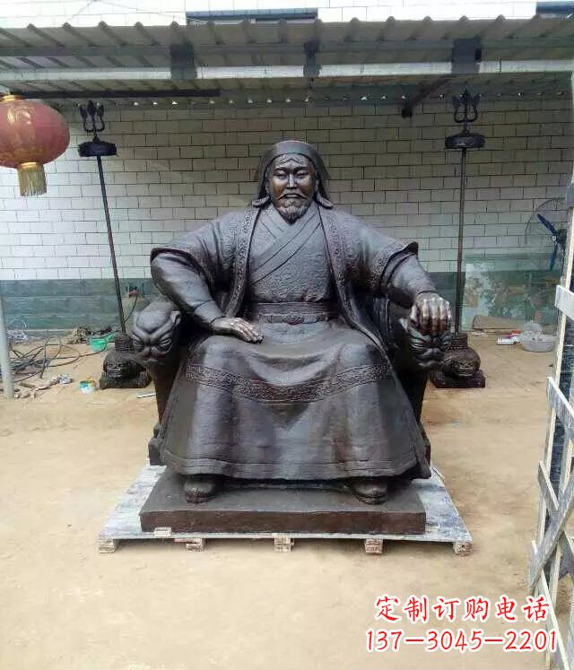 南通成吉思汗铜雕古代伟人