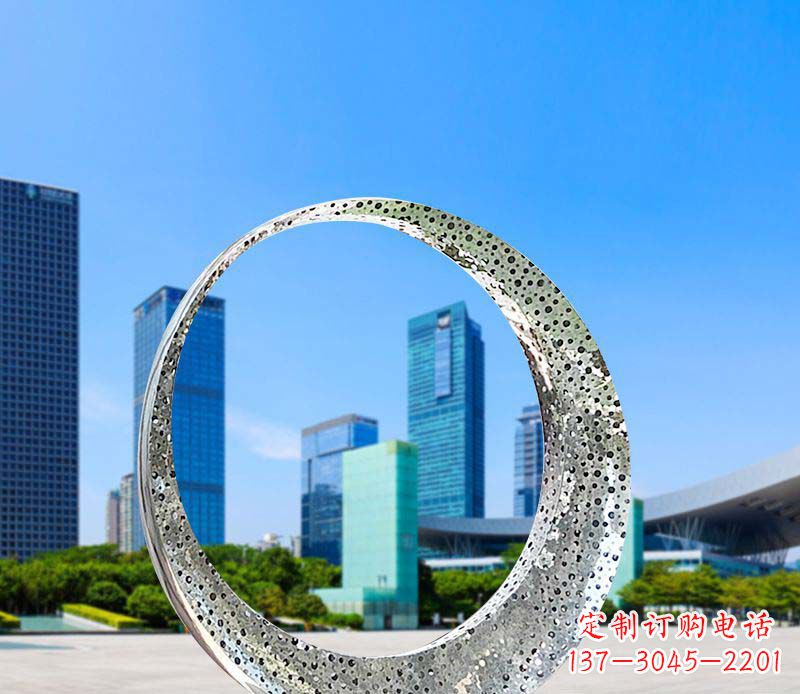 南通美丽圆环——不锈钢灯饰雕塑
