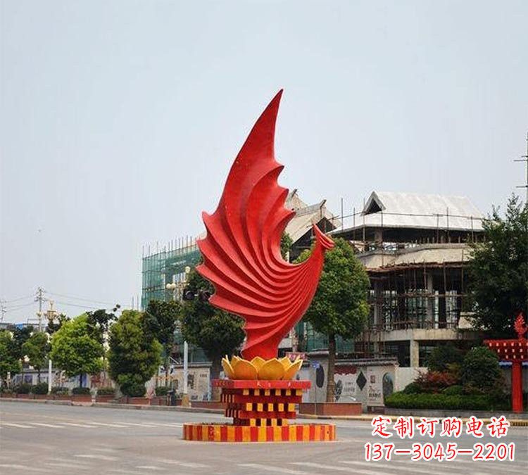 南通城市街边不锈钢凤凰雕塑