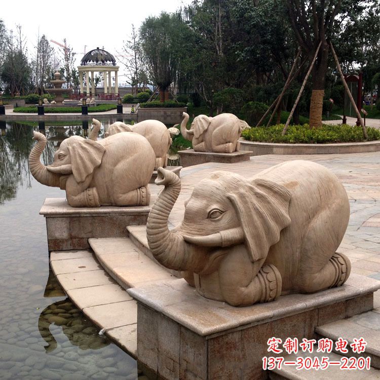南通池塘喷水大象雕塑