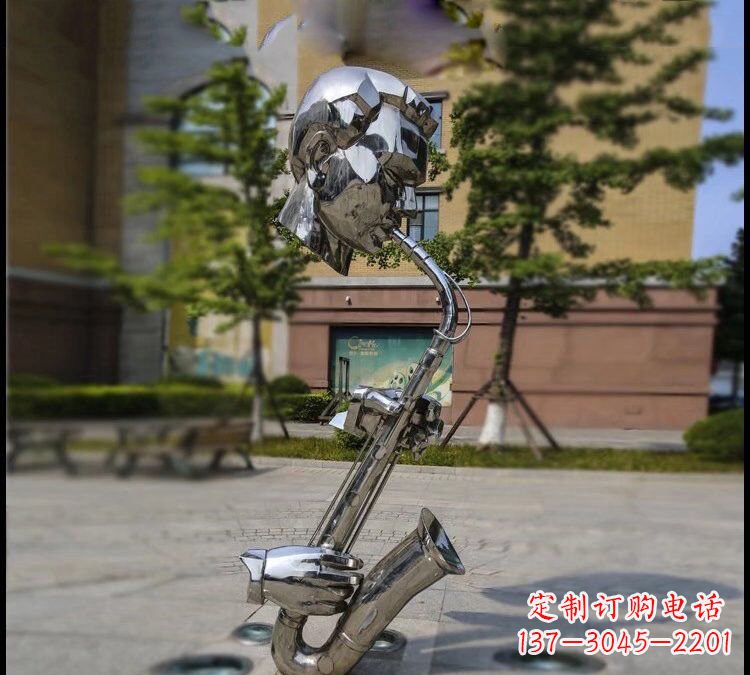 南通不锈钢萨克斯雕塑——展示音乐家的精神