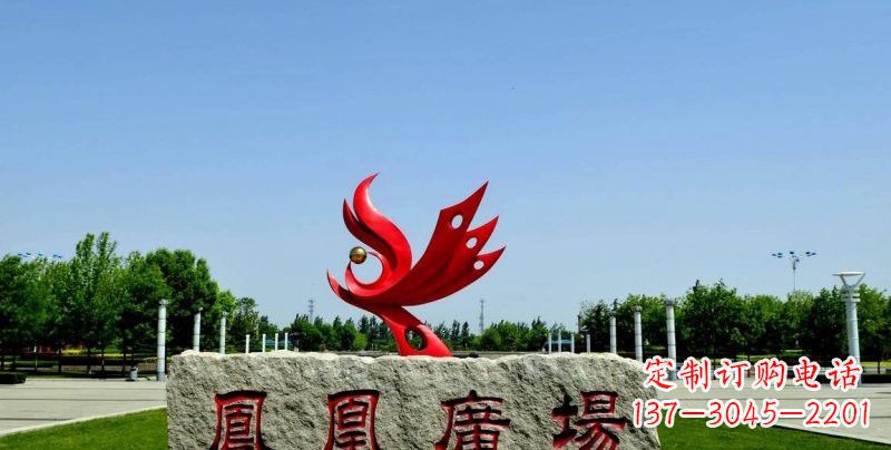 南通不锈钢凤凰雕塑奔放优雅的艺术之作