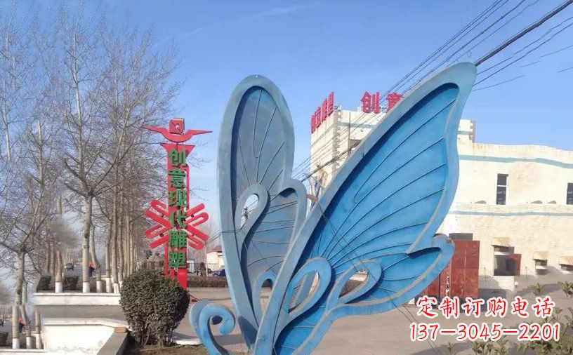 南通抽象不锈钢蝴蝶雕塑把美丽永久定格