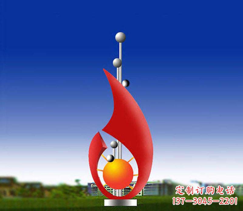 南通抽象红色水滴广场景观雕塑