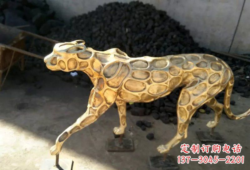 南通抽象金钱豹铜雕