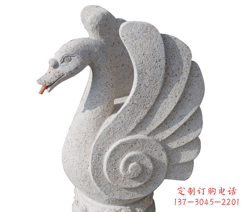南通抽象喷水天鹅石雕 (2)