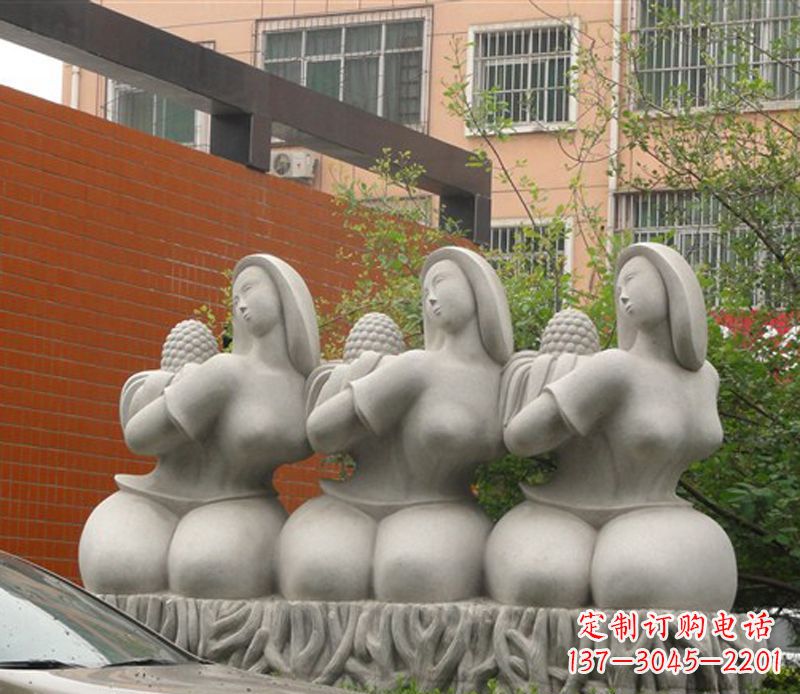 南通抽象三个女人石雕
