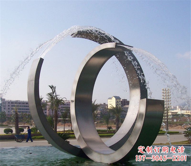 南通创意不锈钢喷泉雕塑