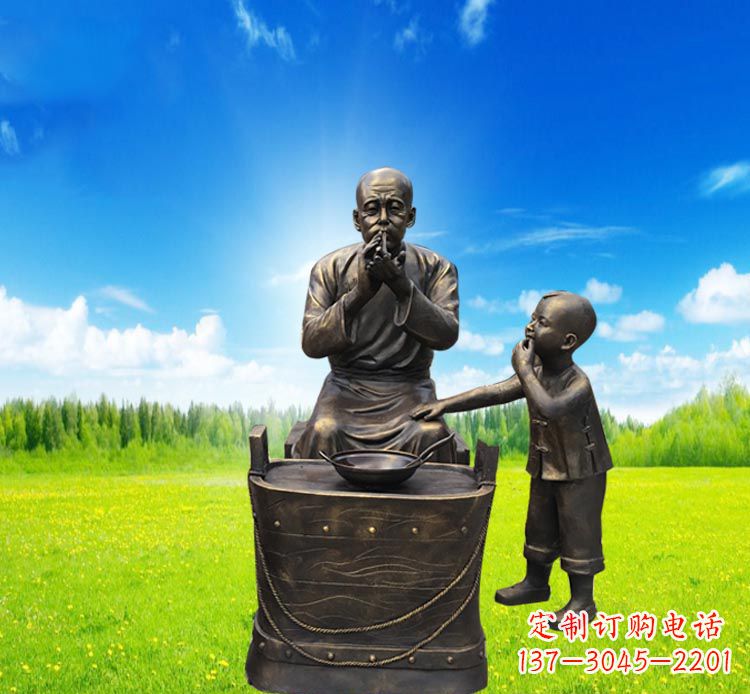 南通糖果小品铜雕吹糖人
