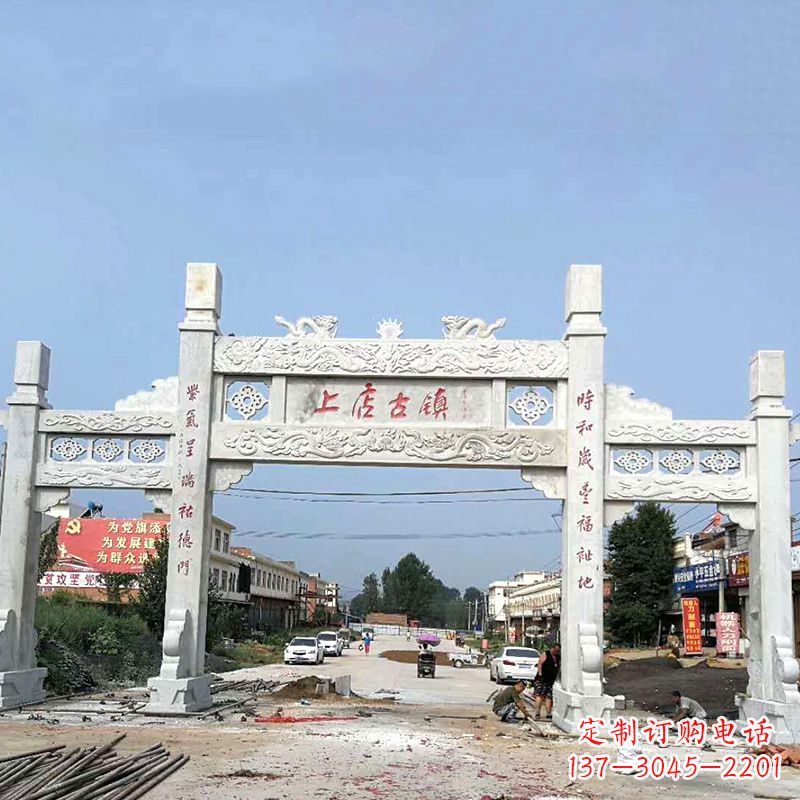 南通村镇牌坊雕塑传承百年文化