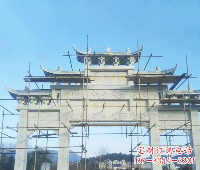 南通大理石三门牌坊雕塑