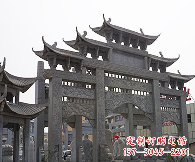 南通村庄大型牌坊石雕