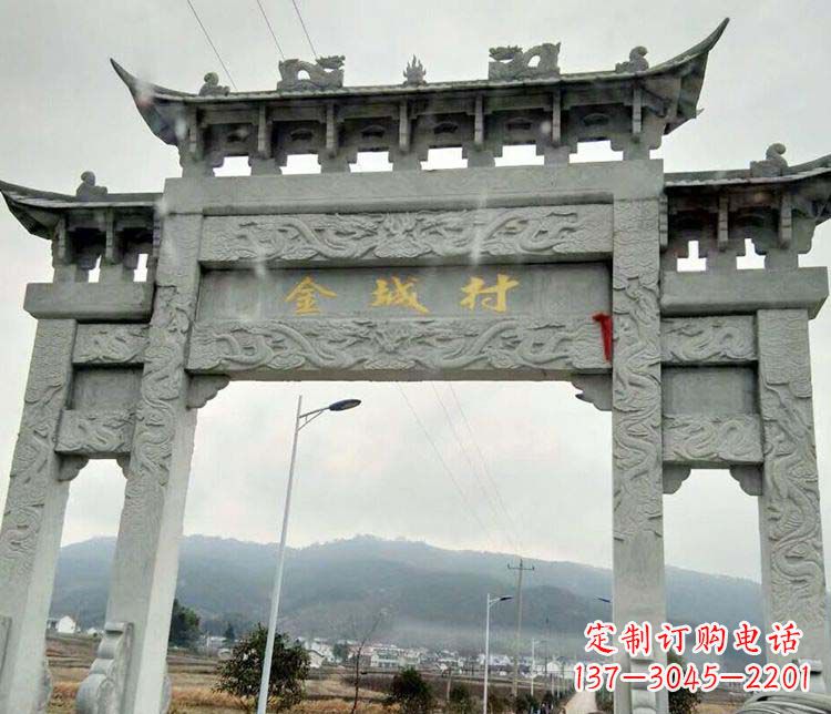 南通村庄牌坊石雕 (2)