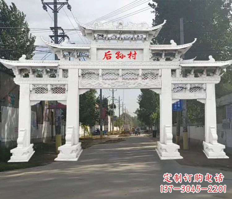 南通精巧古朴的村庄牌坊石雕