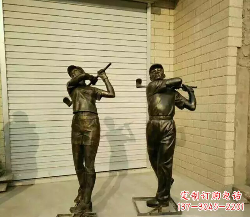 南通打高尔夫人物园景观铜雕