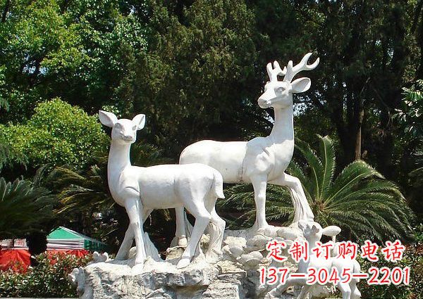 南通雕塑艺术——大理石公园小鹿石雕