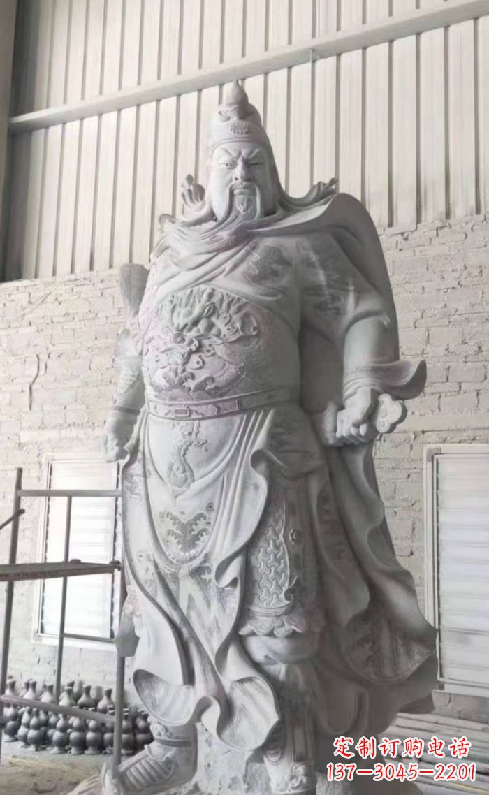 南通大理石关公雕塑,精美绝伦