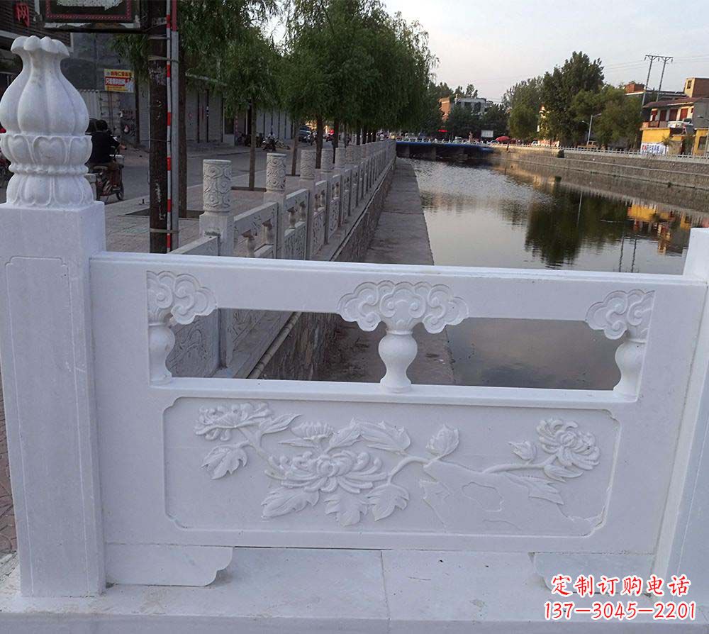 南通大理石荷花栏板雕塑