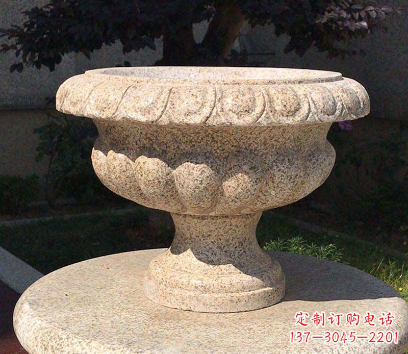 南通大理石花钵公园花盆石雕