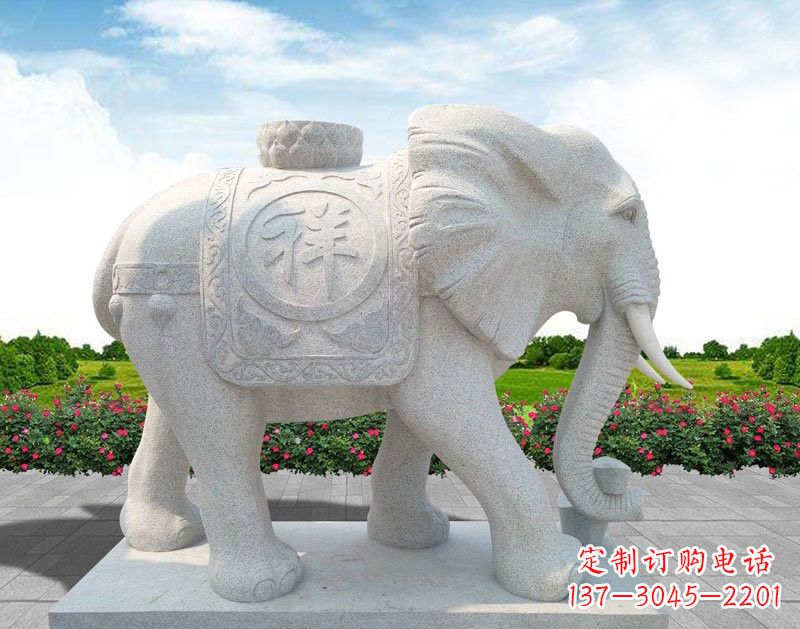 南通精美大理石大象雕塑