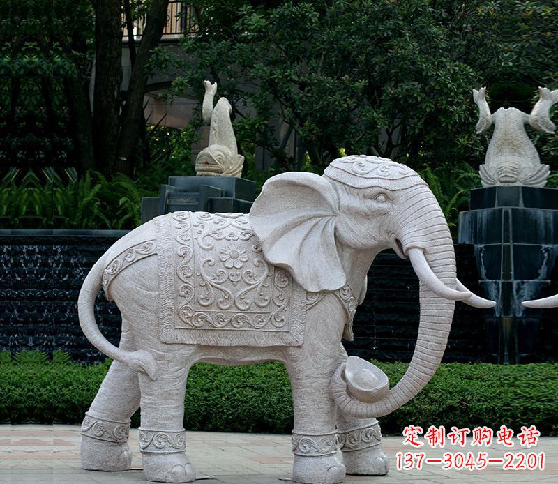 南通以大理石为材料的完美大象雕塑