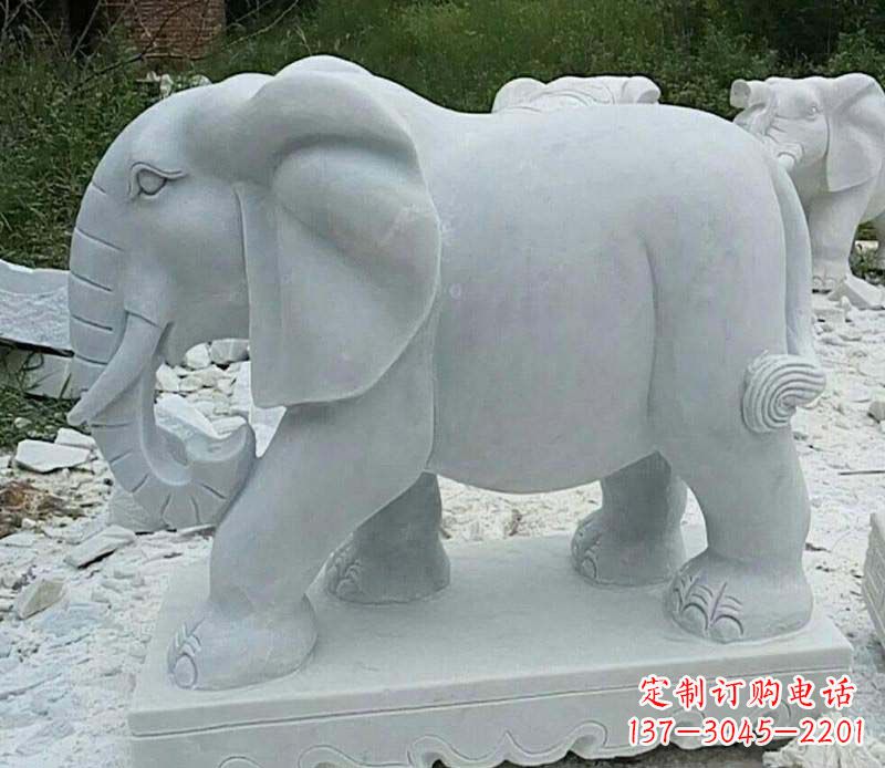 南通精雕细琢的大理石大象雕塑