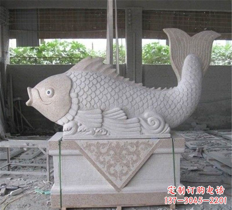南通精美大理石"鲤鱼"雕塑