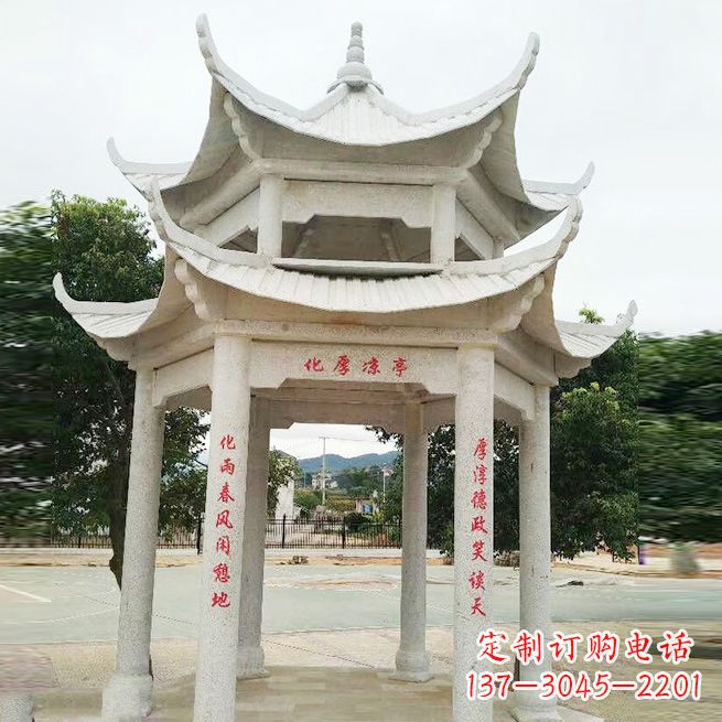 南通大理石凉亭双层雕塑
