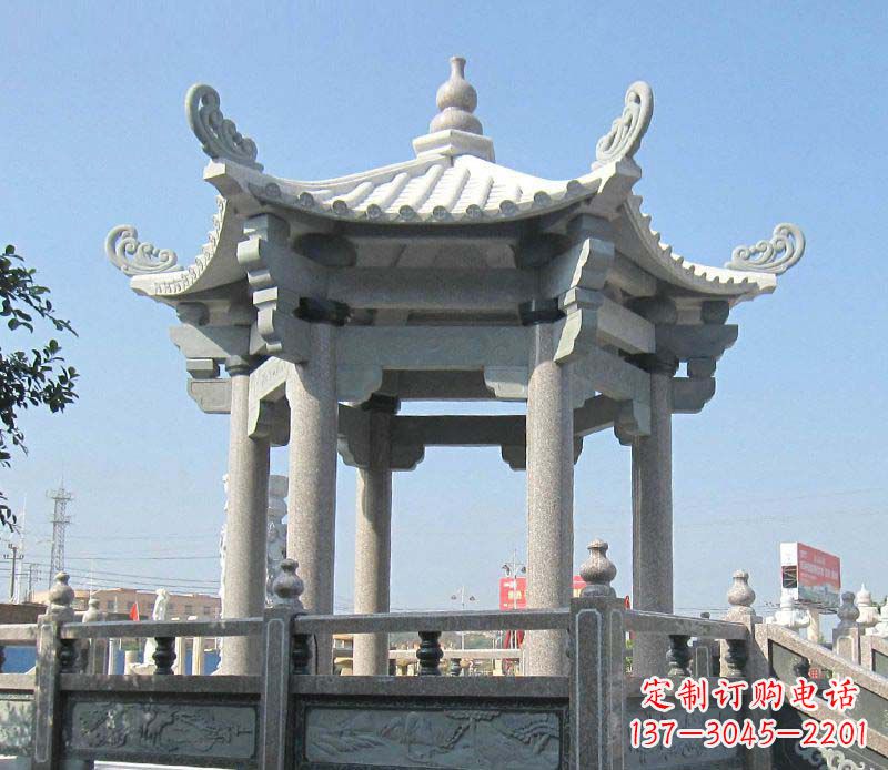 南通大理石六角凉亭石雕,为您的家园带来浪漫情怀