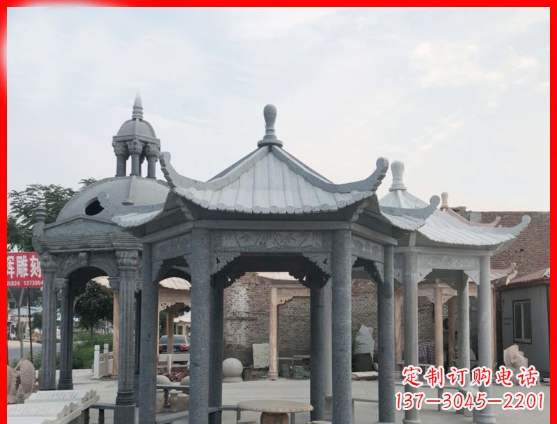 南通六角凉亭石雕