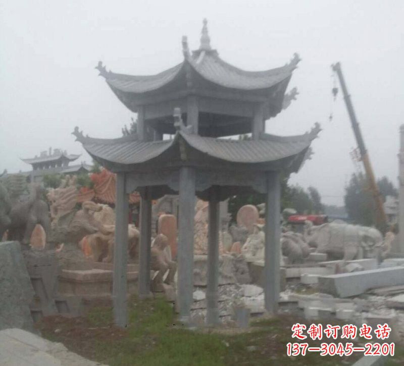 南通大理石六角凉亭石雕,精美绝伦
