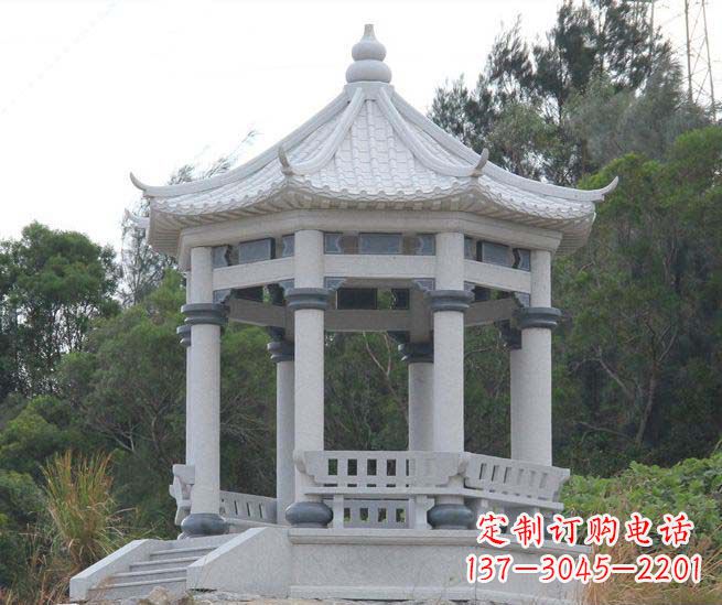 南通大理石六角石雕凉亭营造舒适环境的完美体现