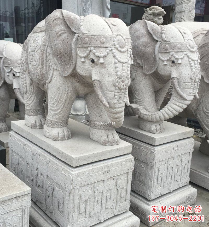 南通精美绝伦的大理石门口大象雕塑