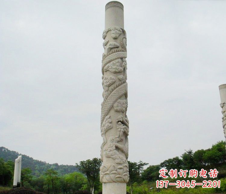 南通大理石盘龙柱雕塑