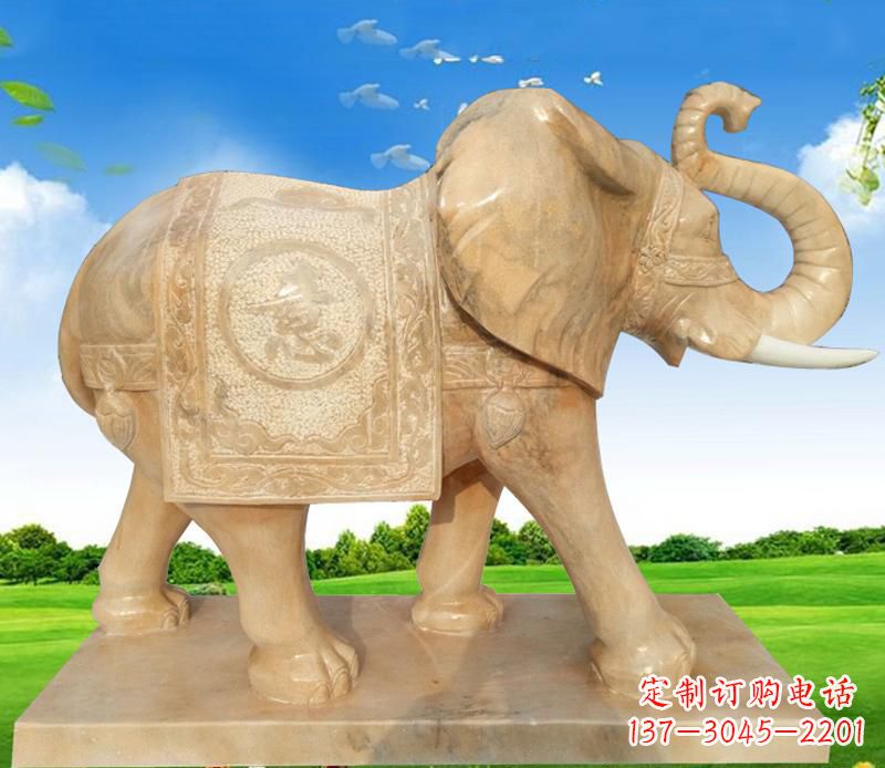 南通大理石喷水大象雕塑