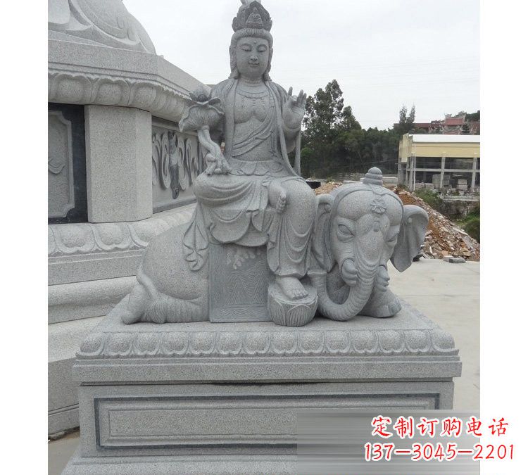 南通精雕细琢的大理石普贤菩萨雕塑