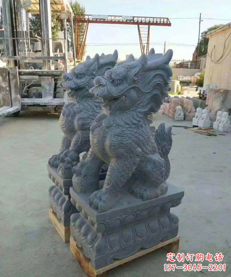 南通精美大理石麒麟雕塑