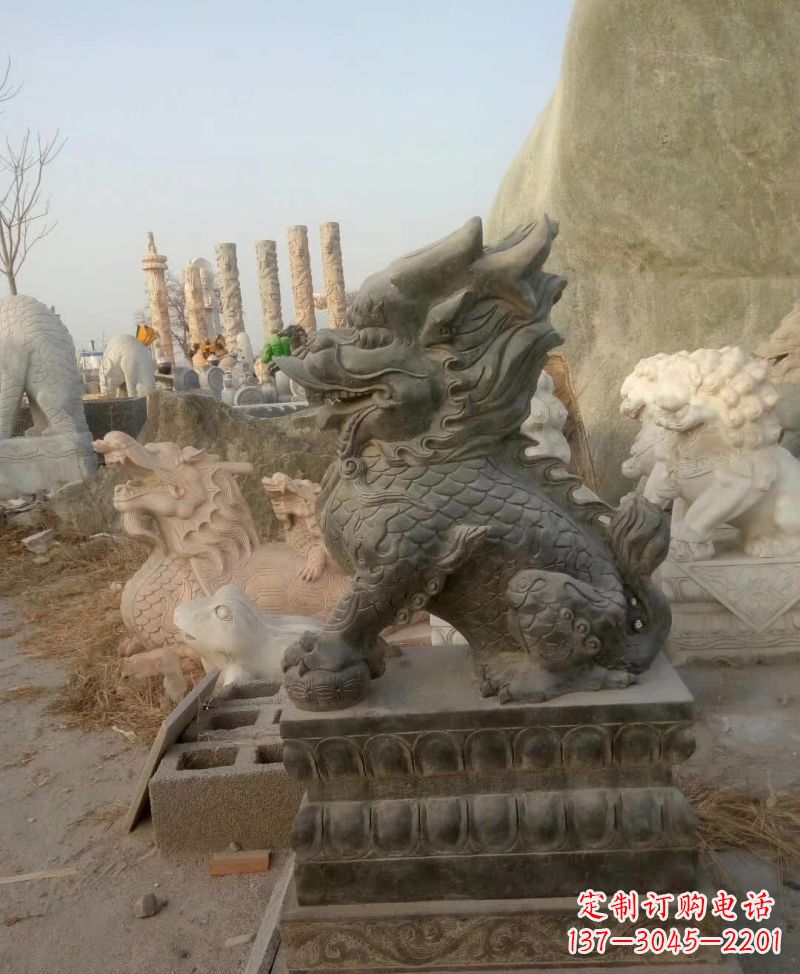 南通新中式麒麟雕塑,精美细腻,艺术品级别