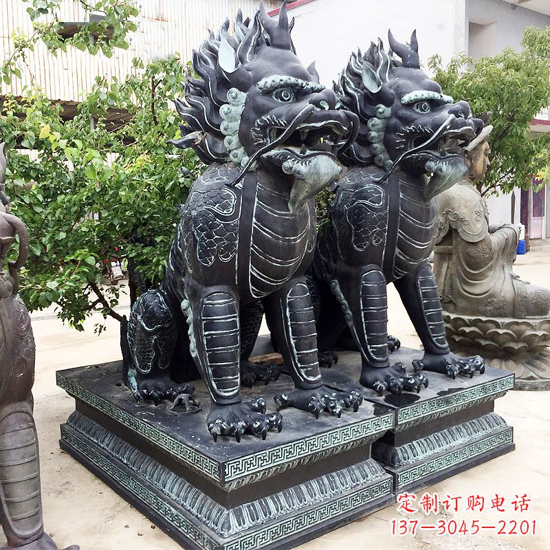南通象征威严的大理石麒麟雕塑