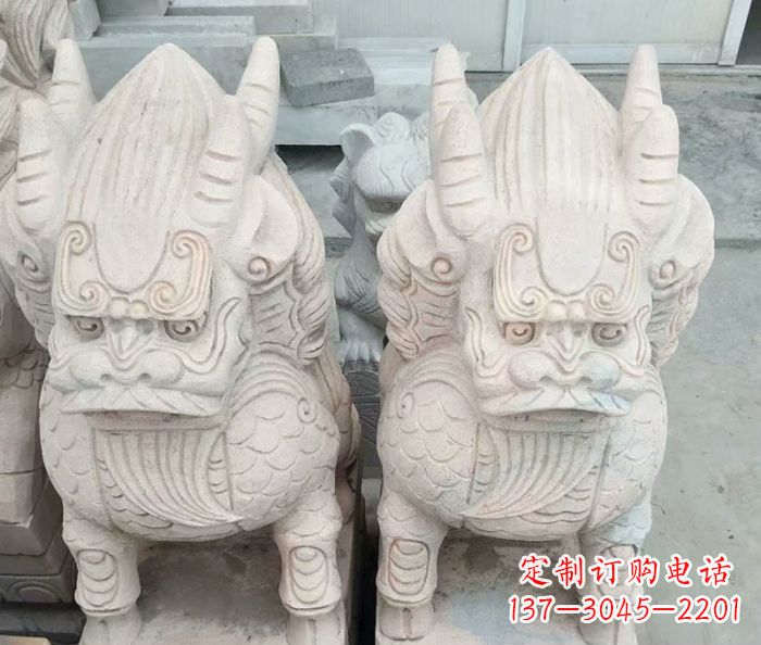 南通品质卓越的大理石麒麟古兽雕塑