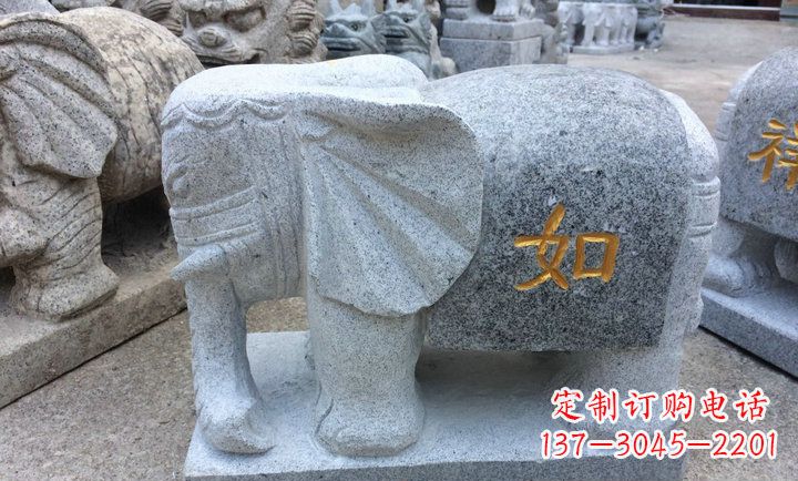 南通精美大理石石象雕塑