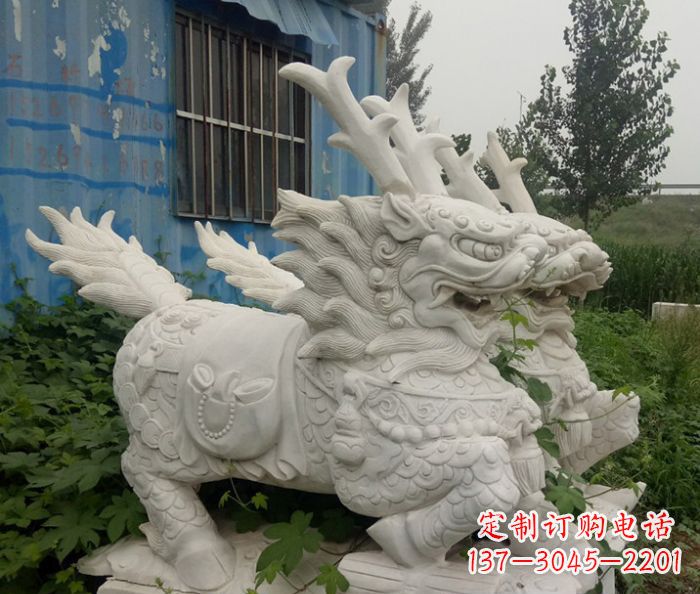 南通精美的大理石麒麟雕塑