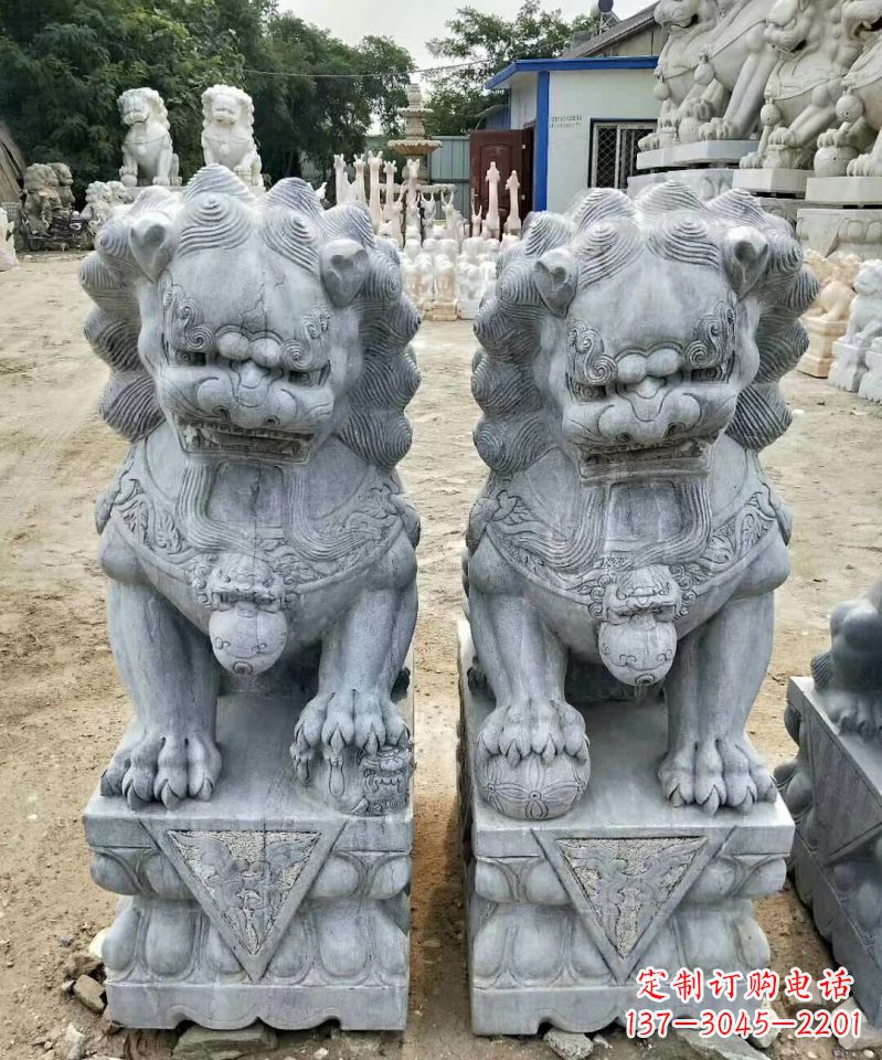 南通传统工艺精雕大理石狮子石雕塑